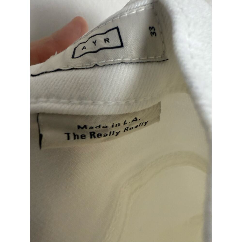 AYR The Really Really Flare White High Rise Jeans Size 33 - Picture 10 of 12